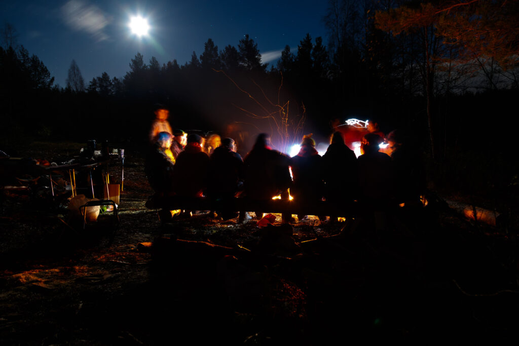 Earth Lodge family camp in nature